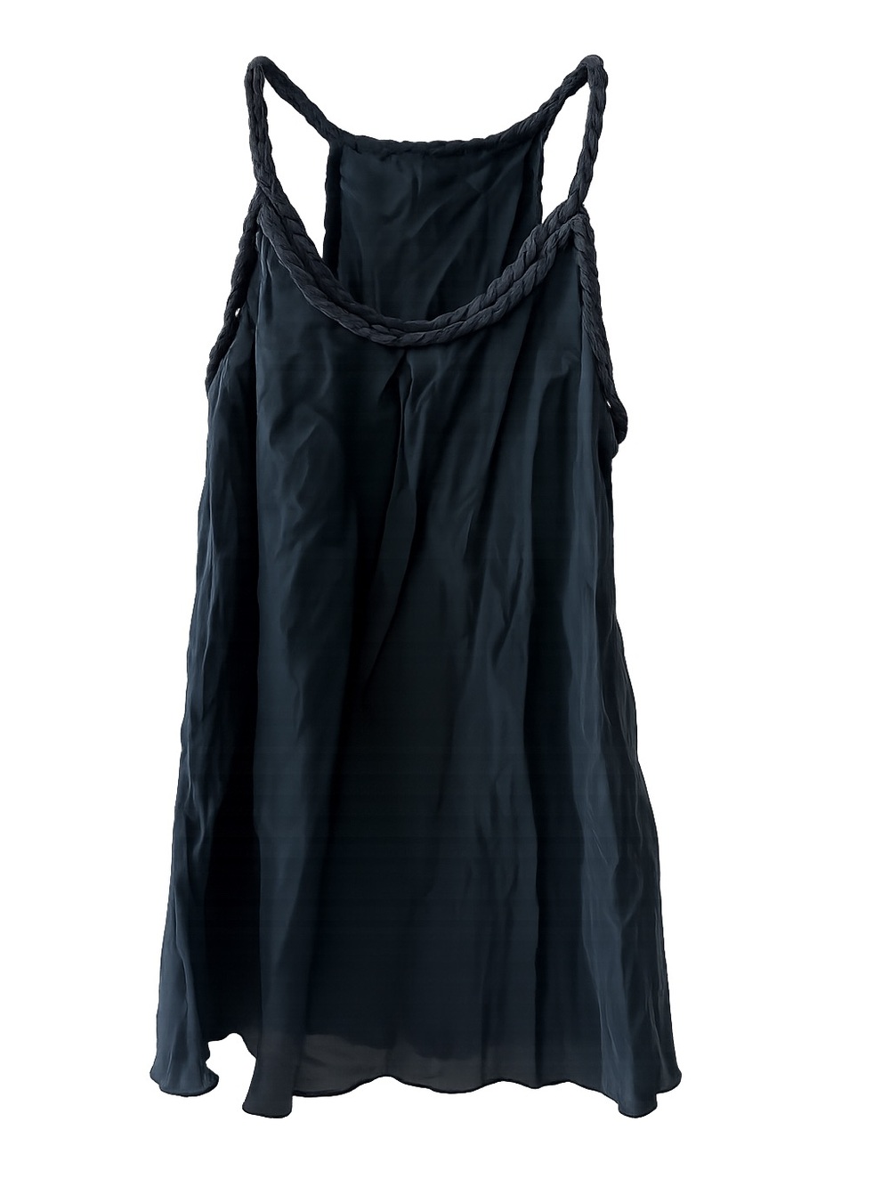 Banana Republic 100% Silk Braided Detail Black Tank Top - Size XS